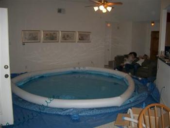 Inflatable pool in store living room